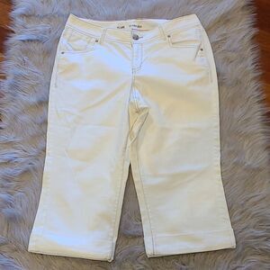 Lane Bryant flare womens white cuffed capris size 14‎